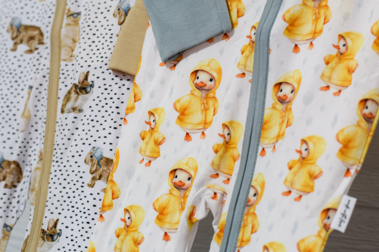 PITTER PATTER |  Upgraded Bamboo Rompers with Convertible Footies and Non-slip Grips | READY TO SHIP