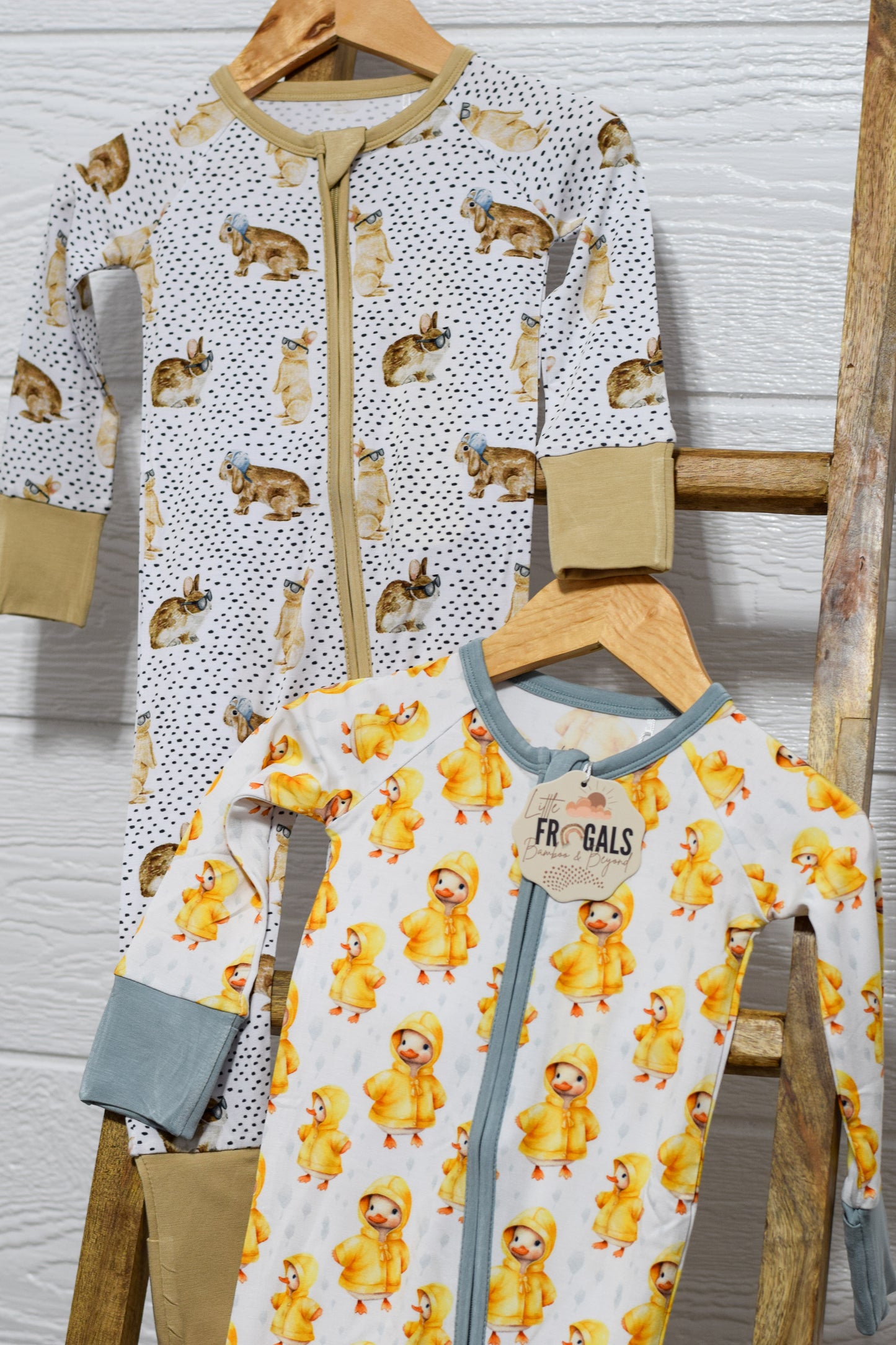 PITTER PATTER |  Upgraded Bamboo Rompers with Convertible Footies and Non-slip Grips | READY TO SHIP