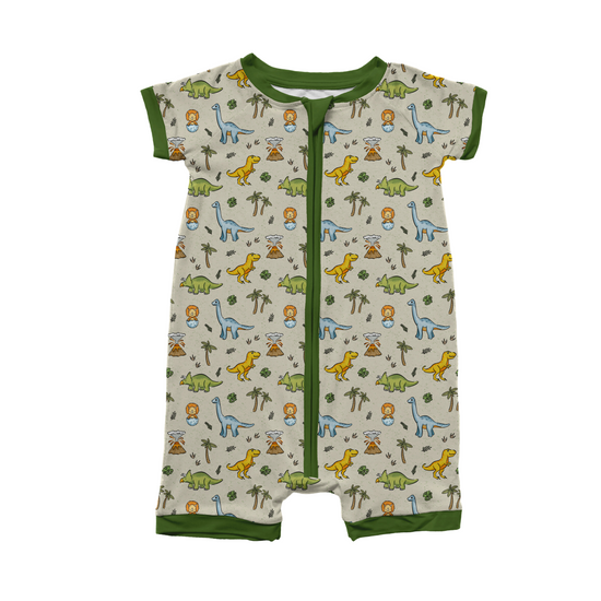 PREHISTORIC PARADISE - NEUTRAL DINOS | Shortie Romper | ETA MID-LATE JULY