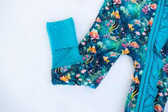 UNDER THE SEA | Convertible Double Zip Bamboo Rompers | READY TO SHIP