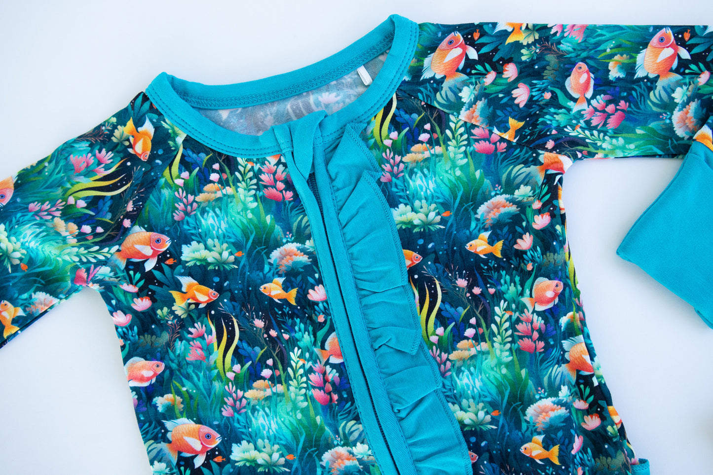 UNDER THE SEA | Convertible Double Zip Bamboo Rompers | READY TO SHIP