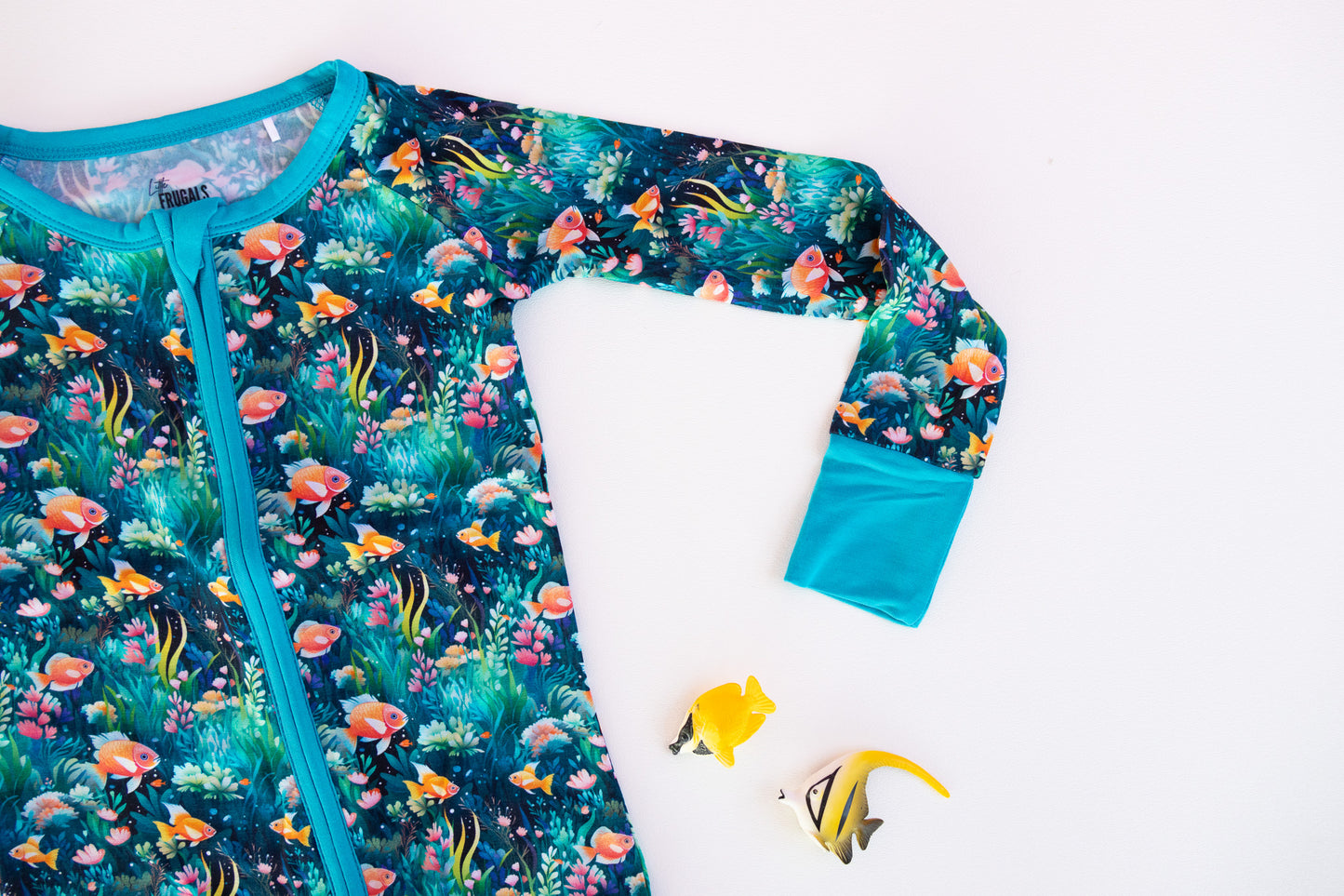 UNDER THE SEA | Convertible Double Zip Bamboo Rompers | READY TO SHIP