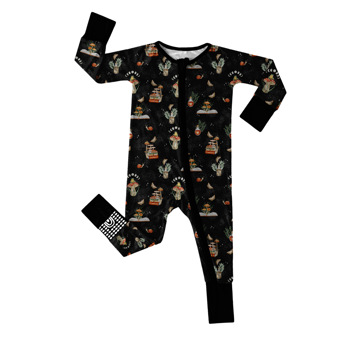 COTTAGECORE MUSHROOMS | Convertible Double Zip Bamboo Rompers | READY TO SHIP