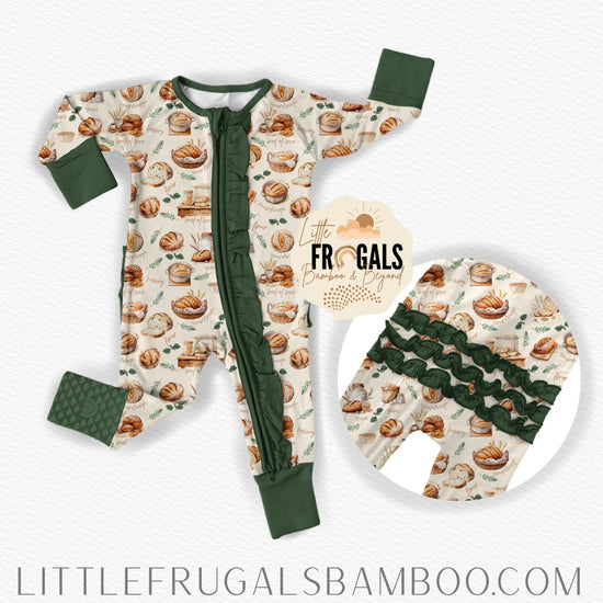 Love by the Loaf | Upgraded Convertible Double Zip Bamboo Rompers with Footie Grips | FINAL SALE