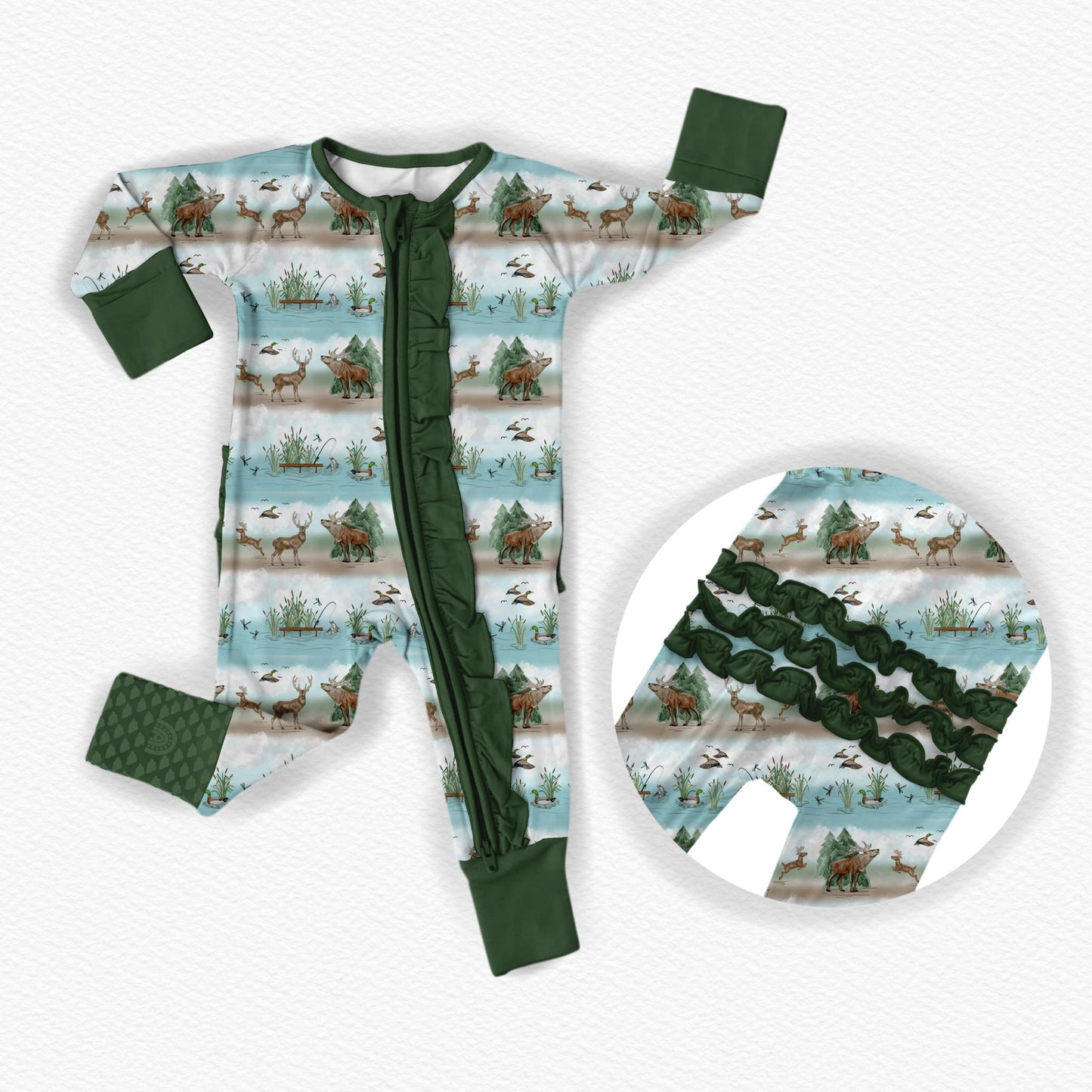 BACKWOODS BUDDIES | Convertible Double Zip Bamboo Rompers | ETA EARLY-MID JULY