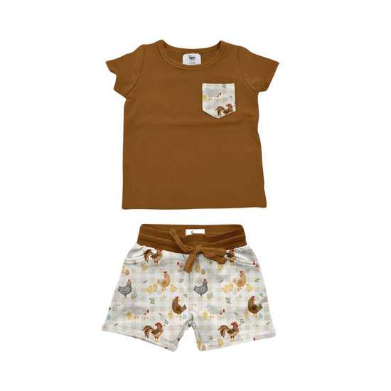 BACKYARD CHICKENS | DAYWEAR TERRY TEE + SHORTS SET | READY TO SHIP