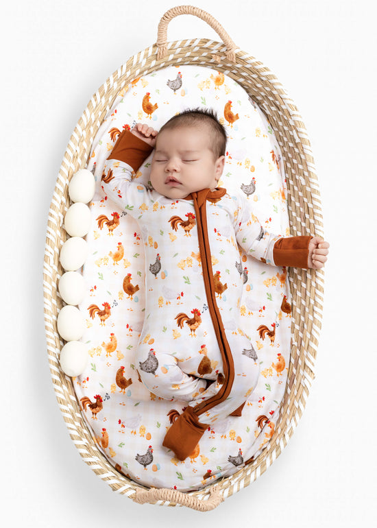 BACKYARD CHICKENS  | Convertible Double Zip Bamboo Rompers | READY TO SHIP