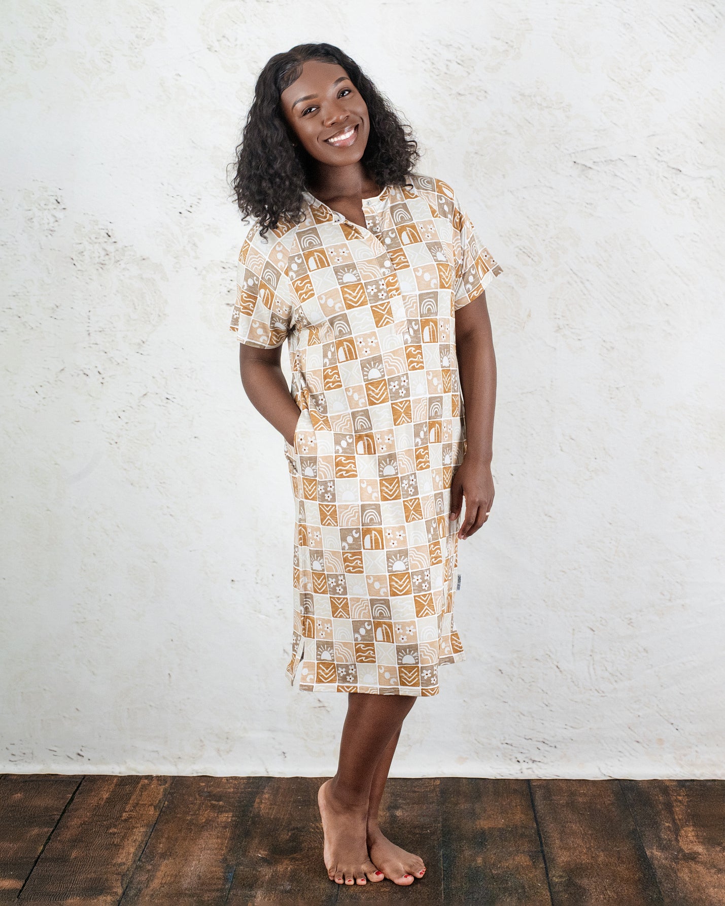 BOHO TILES |  SLEEP DRESS NIGHTGOWN | READY TO SHIP