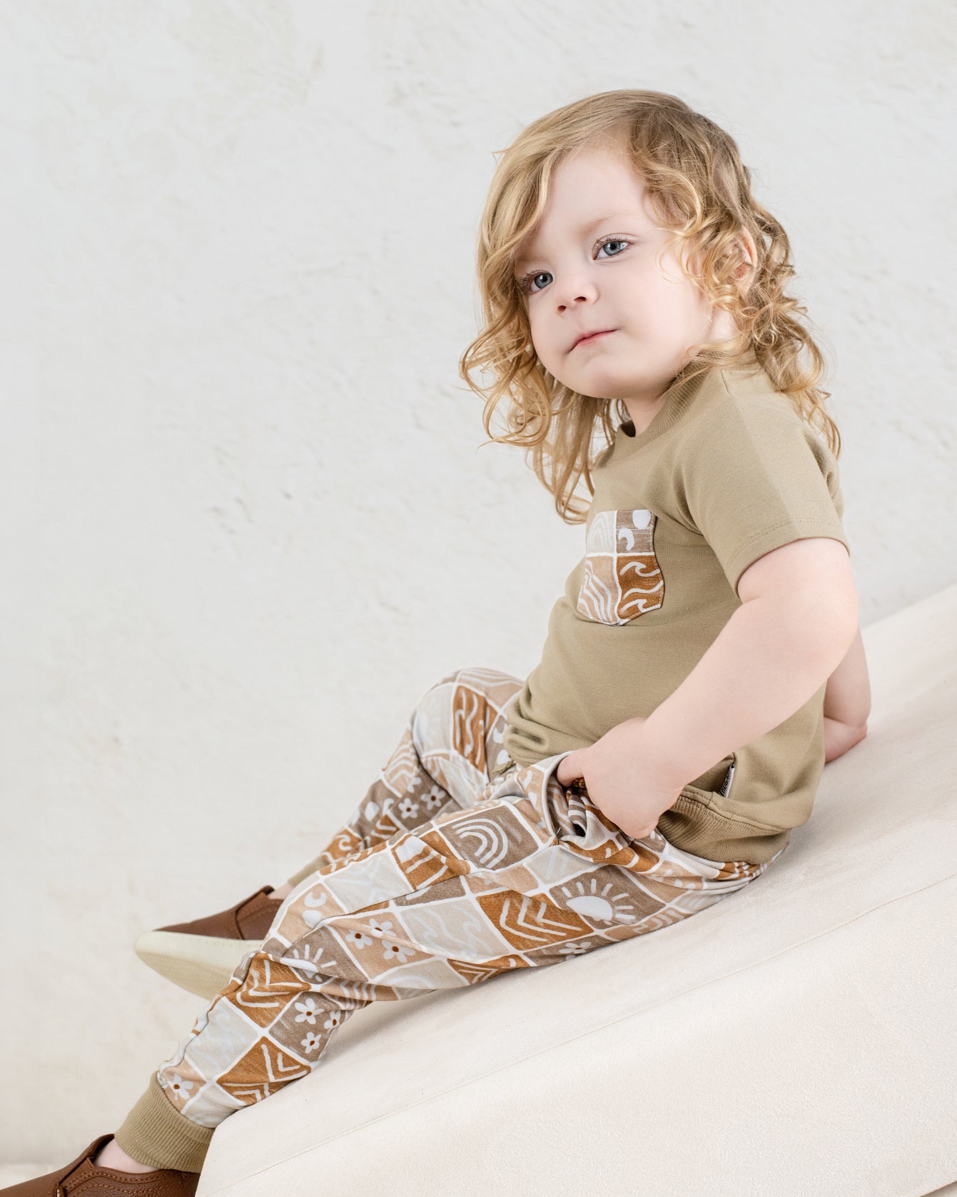 BOHO TILES | DAYWEAR TERRY TEE + PANTS SET | READY TO SHIP