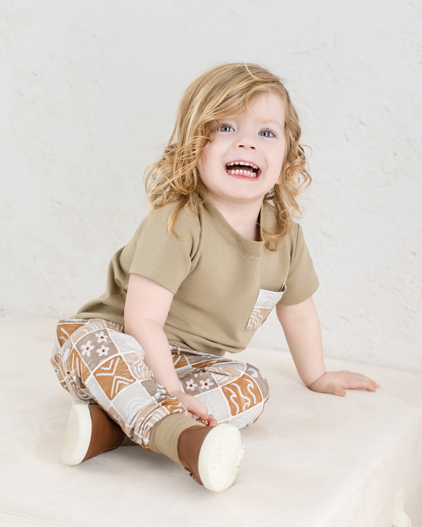 BOHO TILES | DAYWEAR TERRY TEE + PANTS SET | READY TO SHIP
