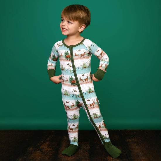 BACKWOODS BUDDIES | Convertible Double Zip Bamboo Rompers | READY TO SHIP