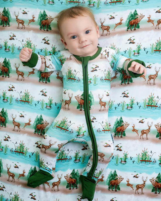 BACKWOODS BUDDIES | Convertible Double Zip Bamboo Rompers | READY TO SHIP