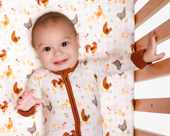 BACKYARD CHICKENS  | Convertible Double Zip Bamboo Rompers | READY TO SHIP
