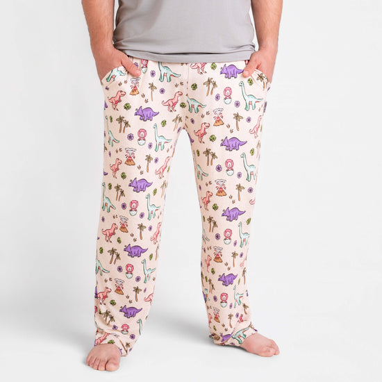 PREHISTORIC PARADISE | MINT TRIM PASTEL DINOS |  Relaxed Fit Unisex Pants | READY TO SHIP