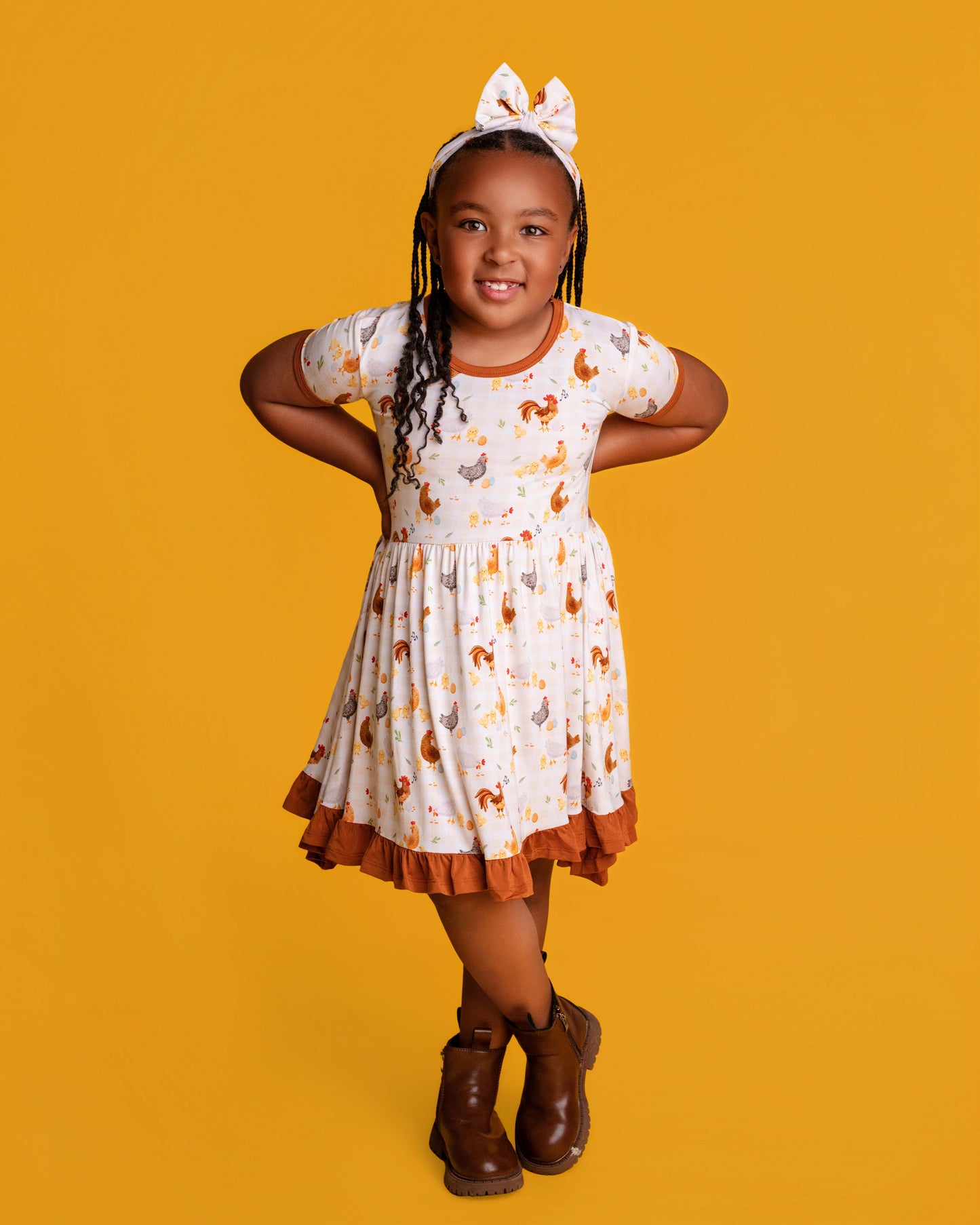 BACKYARD CHICKENS | TWIRL DRESS | READY TO SHIP