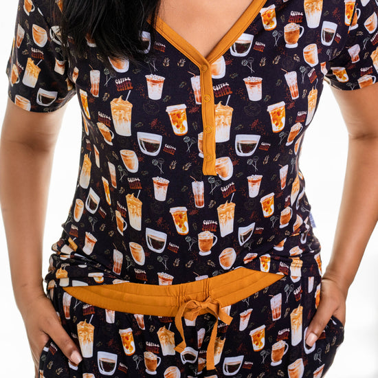 LOVELY BREWS | Women's Short Sleeved Jogger Style Lounge Set | READY TO SHIP