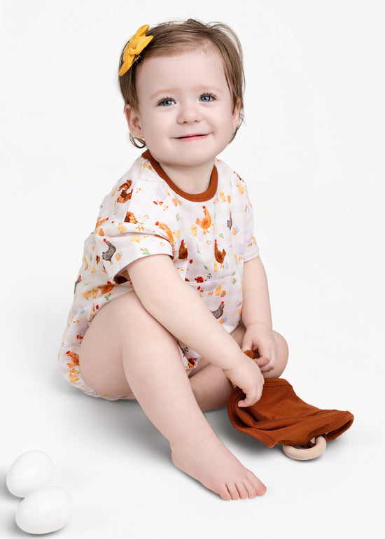 BACKYARD CHICKENS | BUBBLE ROMPER | READY TO SHIP