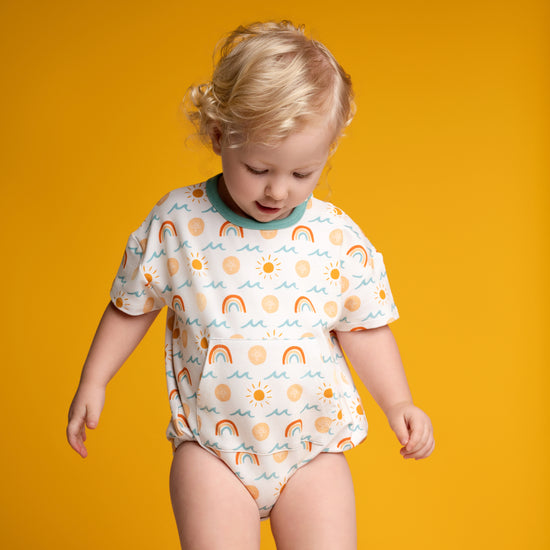 SAND DOLLARS & SUNSHINE | BUBBLE ROMPER | READY TO SHIP