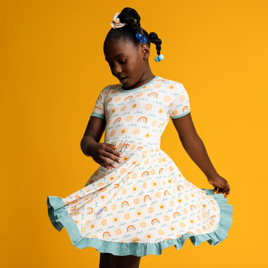 SAND DOLLARS & SUNSHINE | GIRLS TWIRL DRESS | READY TO SHIP