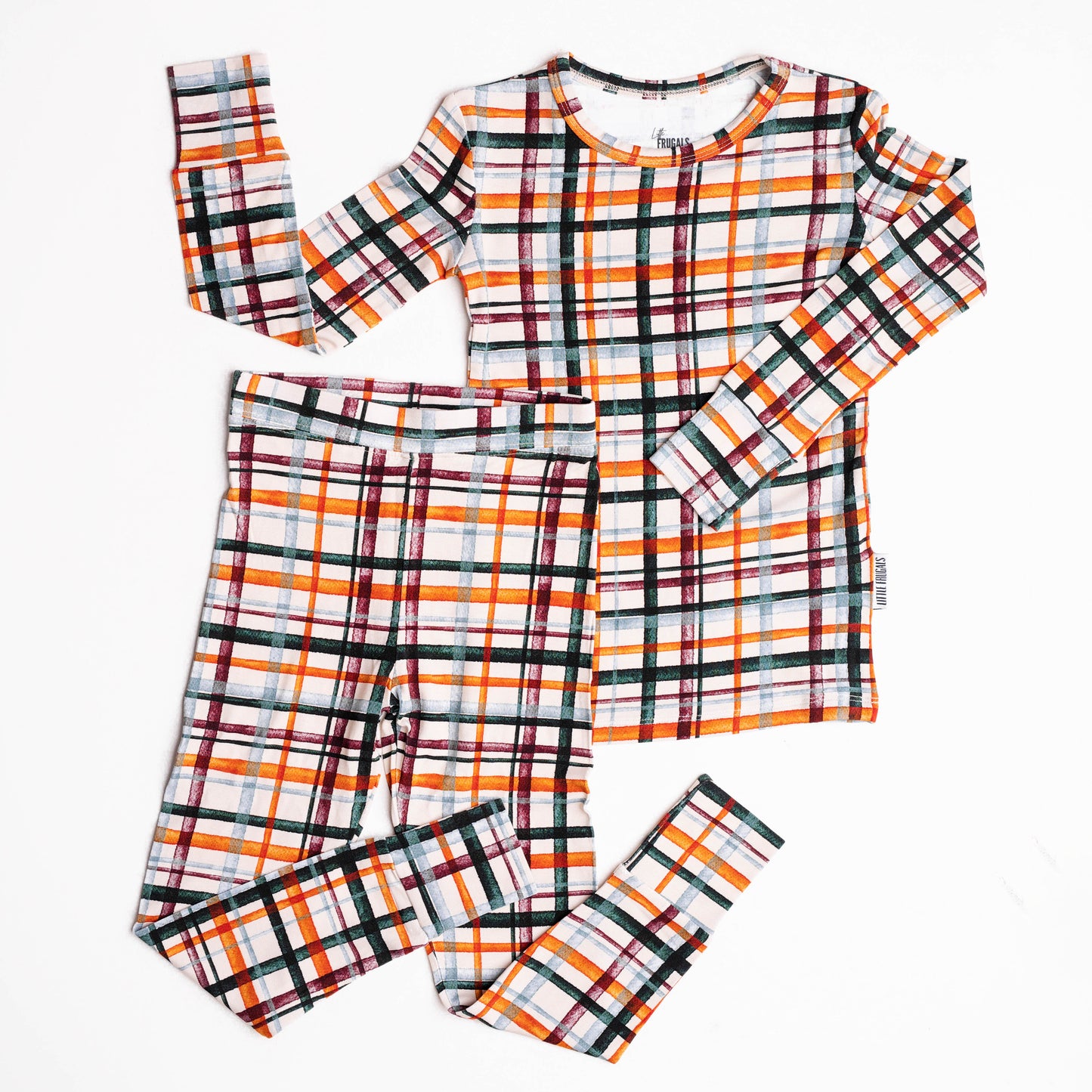 PLAID | Kid's LONG SLEEVED Two Piece Bamboo Sets | READY TO SHIP