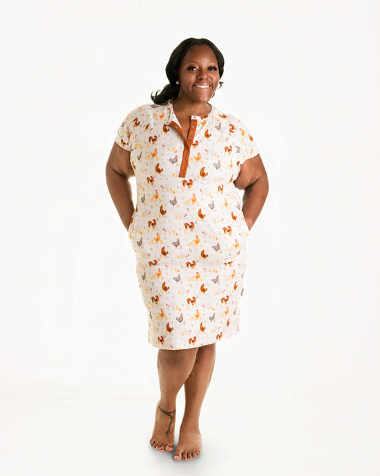 BACKYARD CHICKENS |  Sleep Dress Nightgown | READY TO SHIP