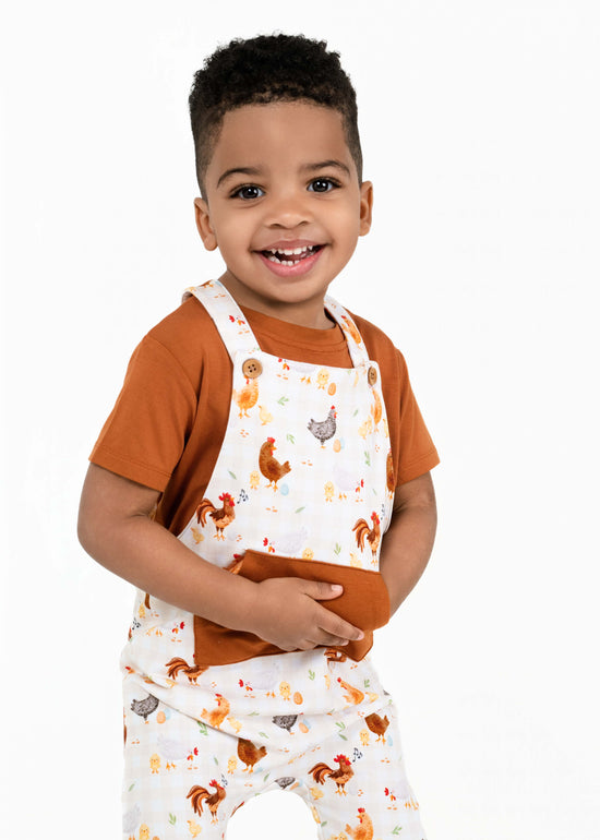 BACKYARD CHICKENS | OVERALL SET WITH TEE | READY TO SHIP