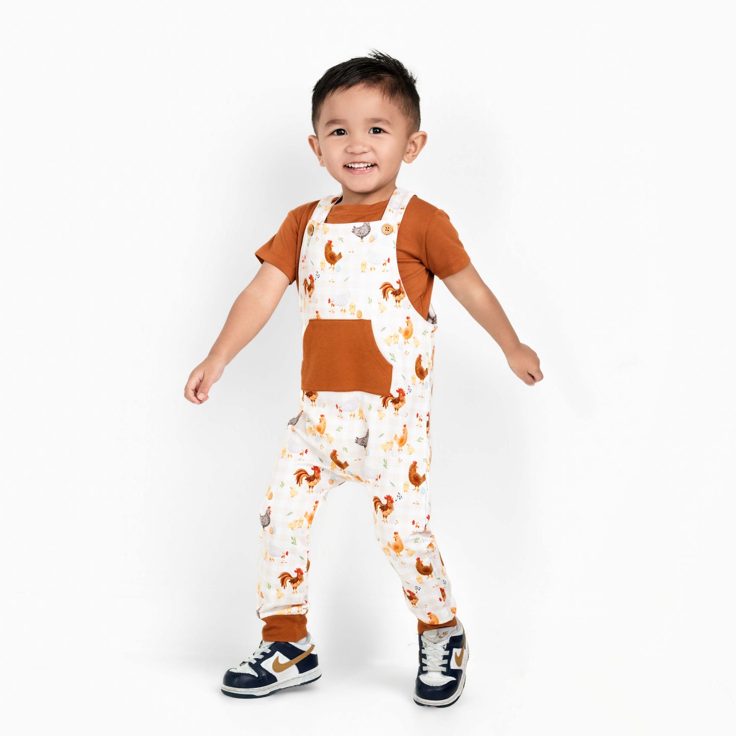 BACKYARD CHICKENS | OVERALL SET WITH TEE | READY TO SHIP