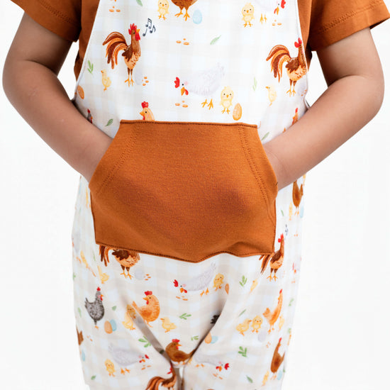 BACKYARD CHICKENS | OVERALL SET WITH TEE | READY TO SHIP