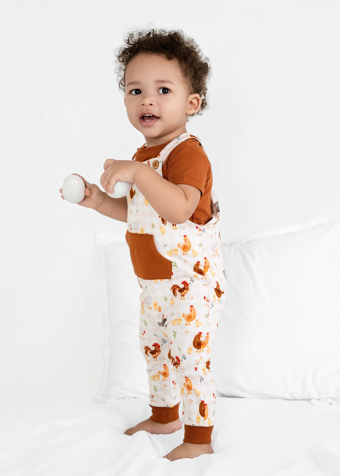 BACKYARD CHICKENS | OVERALL SET WITH TEE | READY TO SHIP