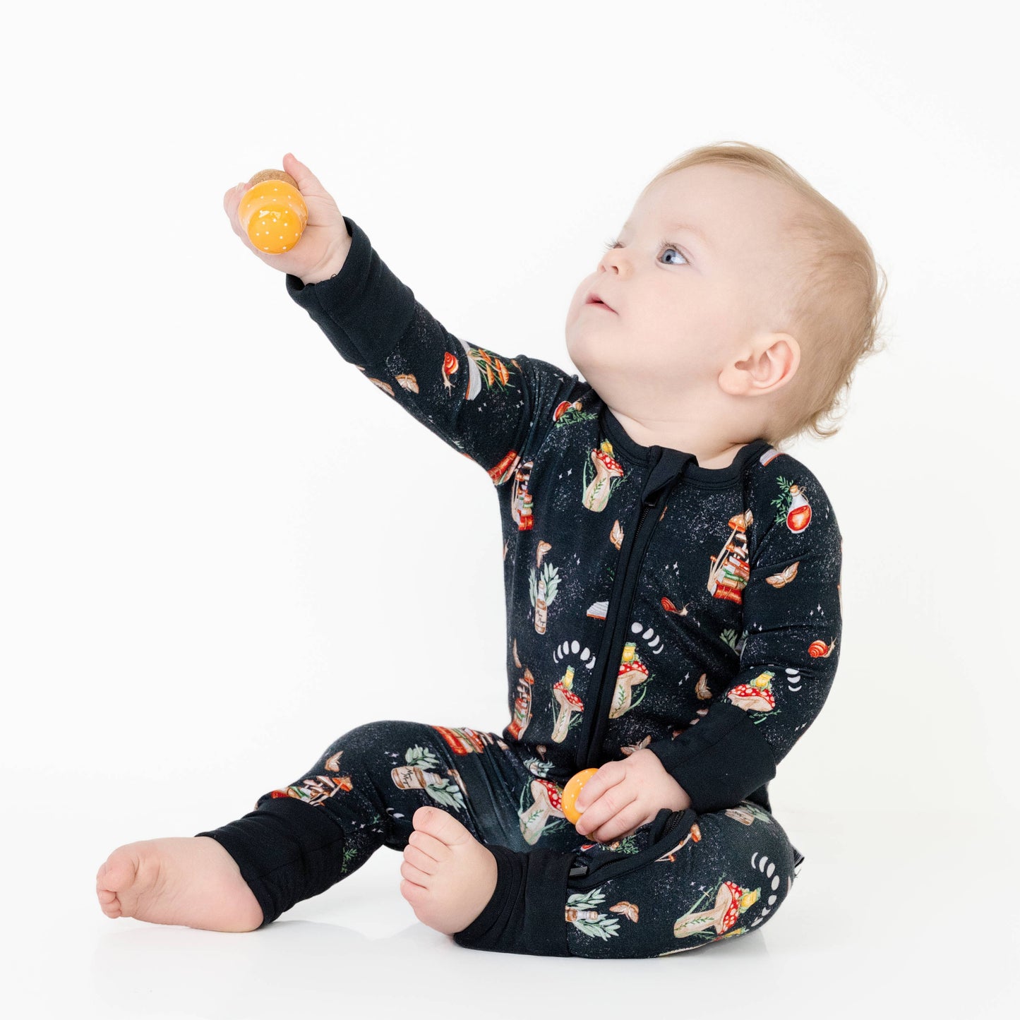 COTTAGECORE MUSHROOMS | Convertible Double Zip Bamboo Rompers | READY TO SHIP