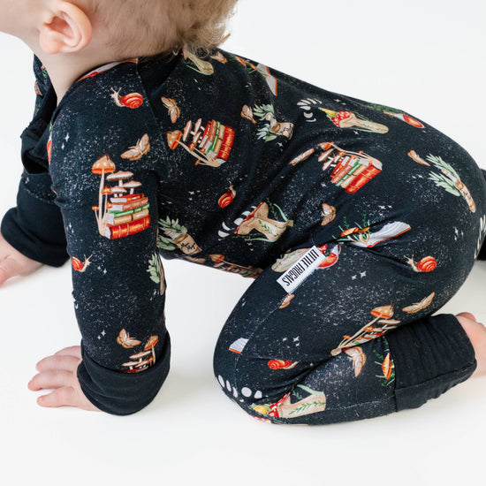 COTTAGECORE MUSHROOMS | Convertible Double Zip Bamboo Rompers | READY TO SHIP