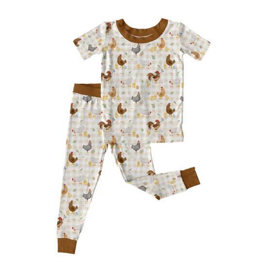 BACKYARD CHICKENS | Kid's Two Piece Bamboo Sets | READY TO SHIP