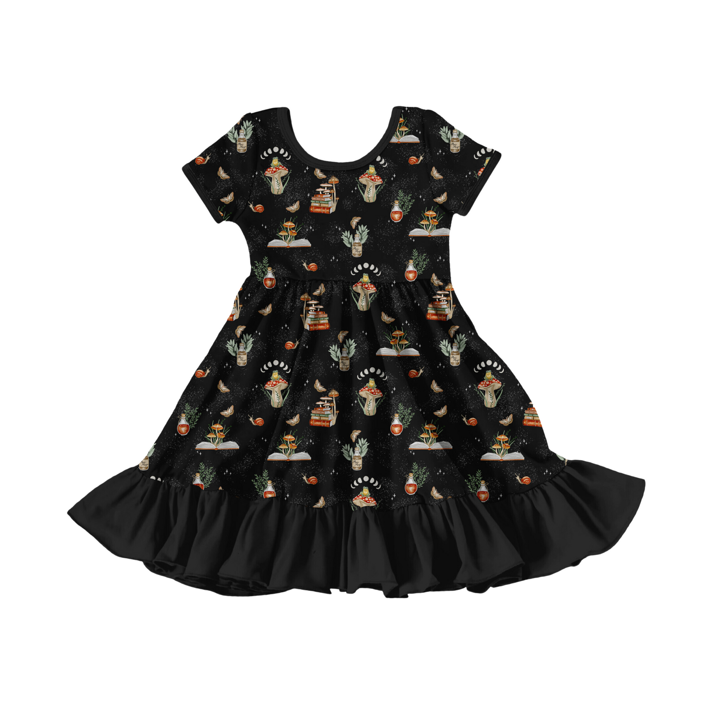 COTTAGECORE MUSHROOMS | TWIRL DRESS | READY TO SHIP