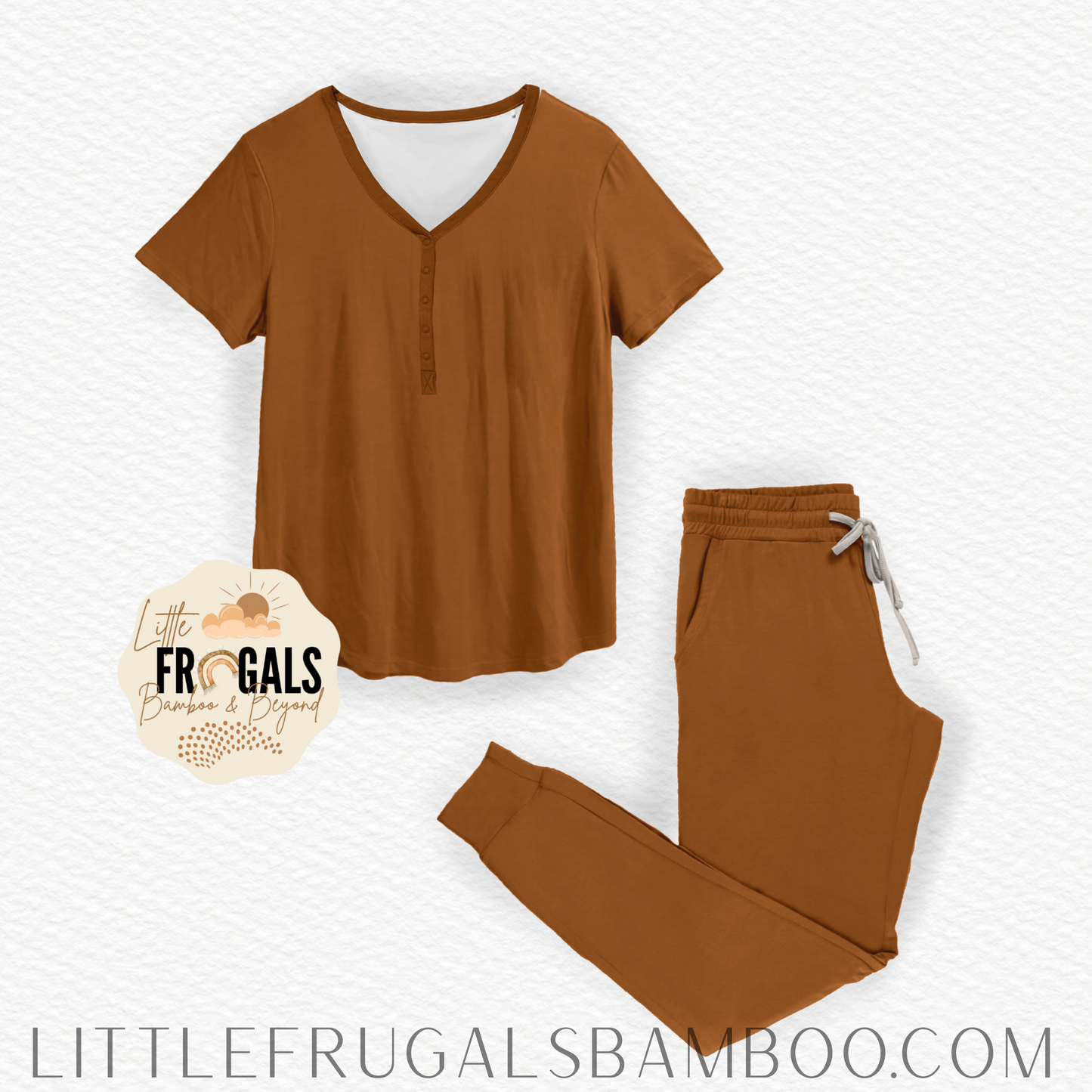 HOT COCOA SOLID | Women's Short Sleeved Jogger Style Jams Set