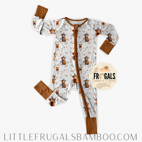 HOT COCOA CUTIE | Convertible Double Zip Bamboo Rompers