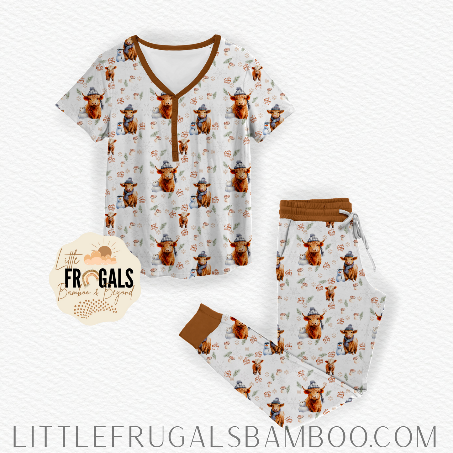 HOT COCOA CUTIE | Women's Short Sleeved Jogger Style Jams Set