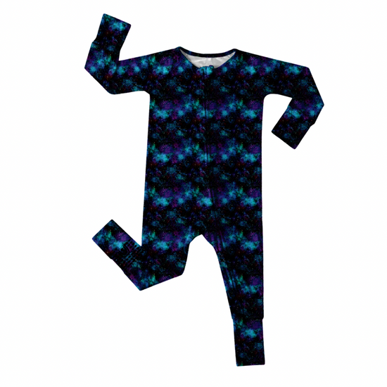 SHRUNKEN GALAXY | Convertible Double Zip Bamboo Rompers **Size up one size** FINAL SALE