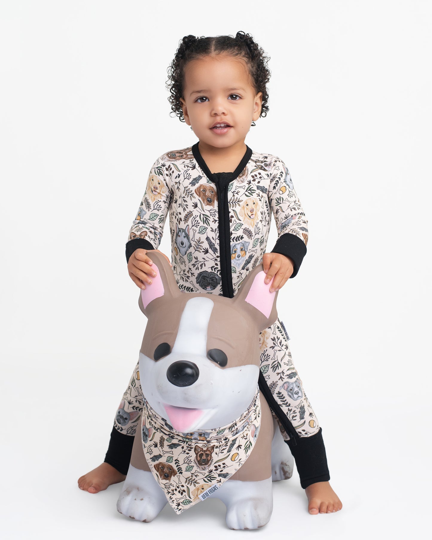 DOODLES + DOGS  | CONVERTIBLE DOUBLE ZIPPER ROMPER | READY TO SHIP