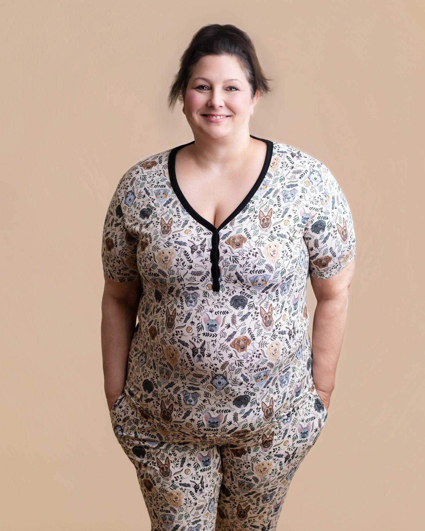 DOODLES + DOGS | WOMEN'S SHORT SLEEVED SHIRT + JOGGER SET | READY TO SHIP