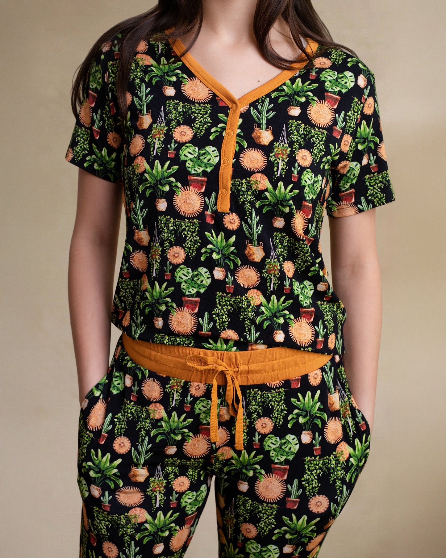 LEAVES + WEAVES | WOMEN'S SHORT SLEEVED SHIRT + JOGGER SET | READY TO SHIP