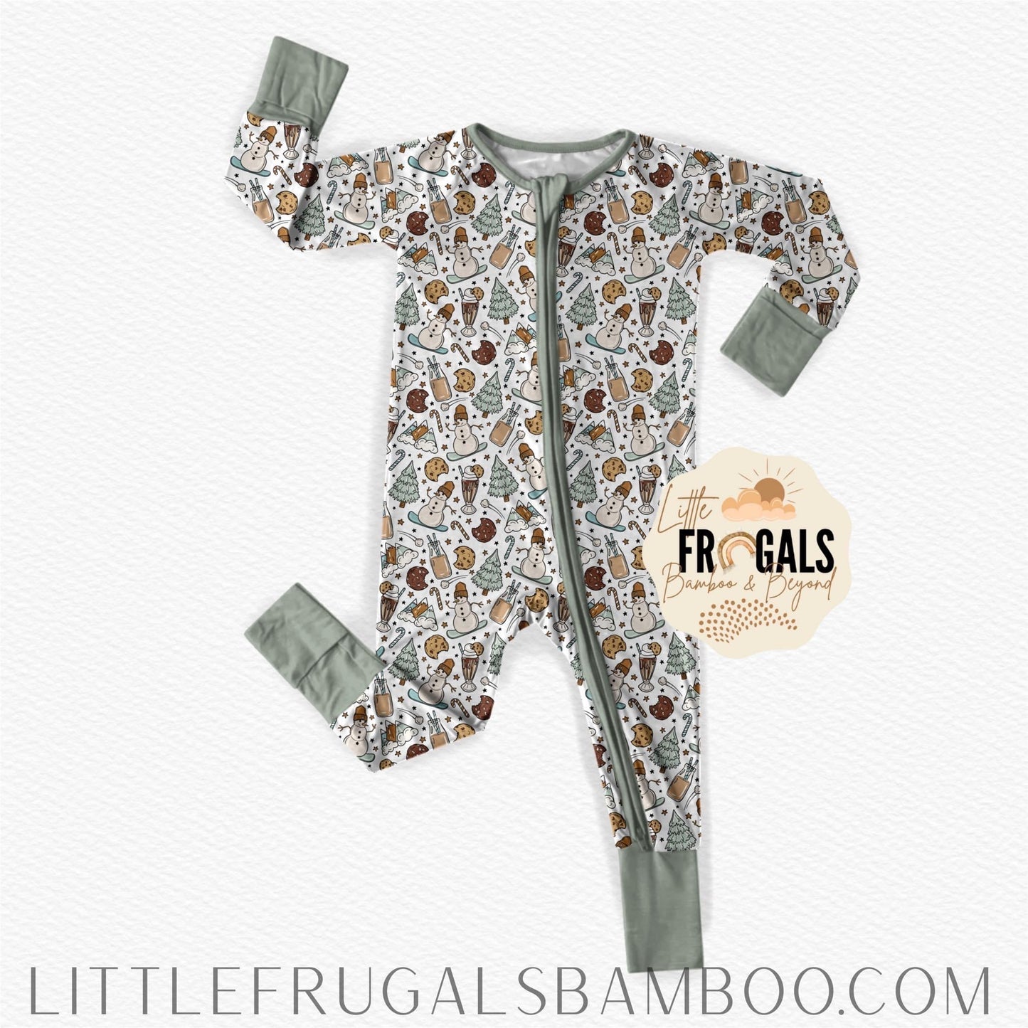 SNOWY SLOPES | Convertible Double Zip Bamboo Rompers