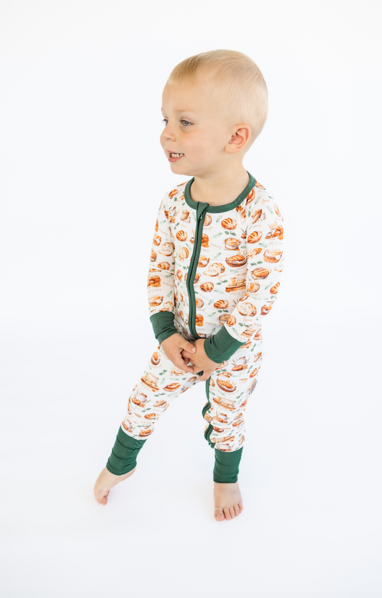 Love by the Loaf | Upgraded Convertible Double Zip Bamboo Rompers with Footie Grips | FINAL SALE