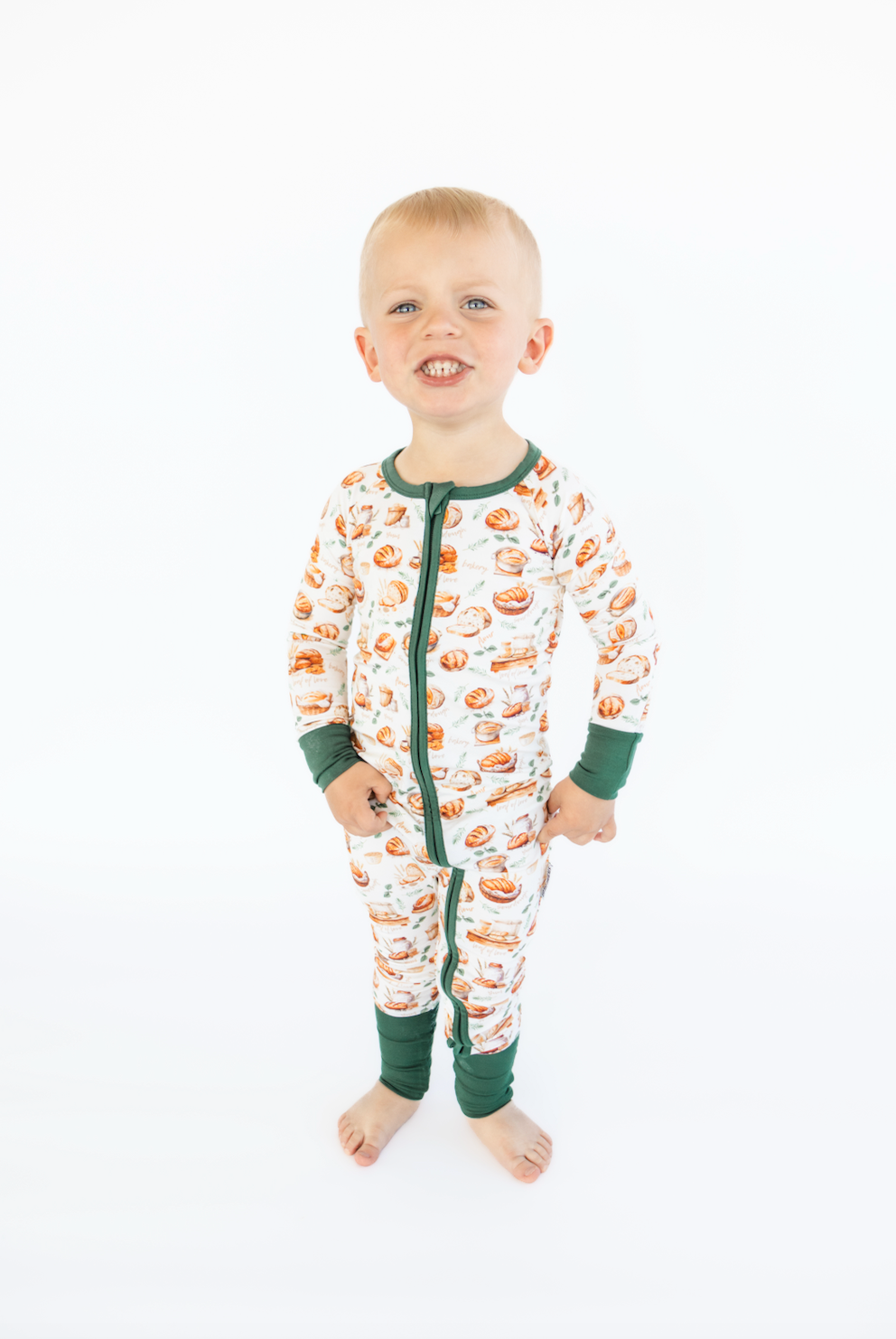 Love by the Loaf | Upgraded Convertible Double Zip Bamboo Rompers with Footie Grips | FINAL SALE