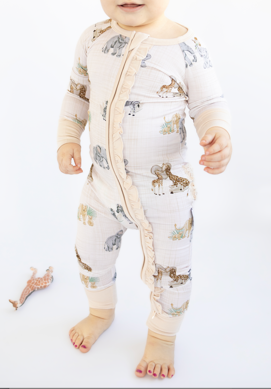 Mama's Love | Upgraded Convertible Double Zip Bamboo Rompers with Footie Grips | READY TO SHIP