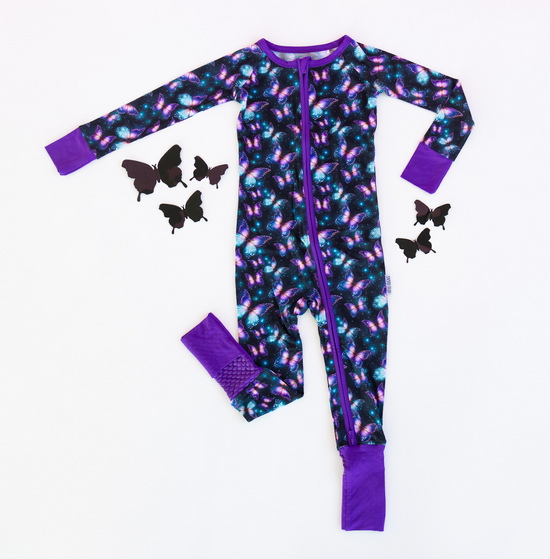 LUMINESCENT FLUTTERS  | Convertible Double Zip Bamboo Rompers | FINAL SALE