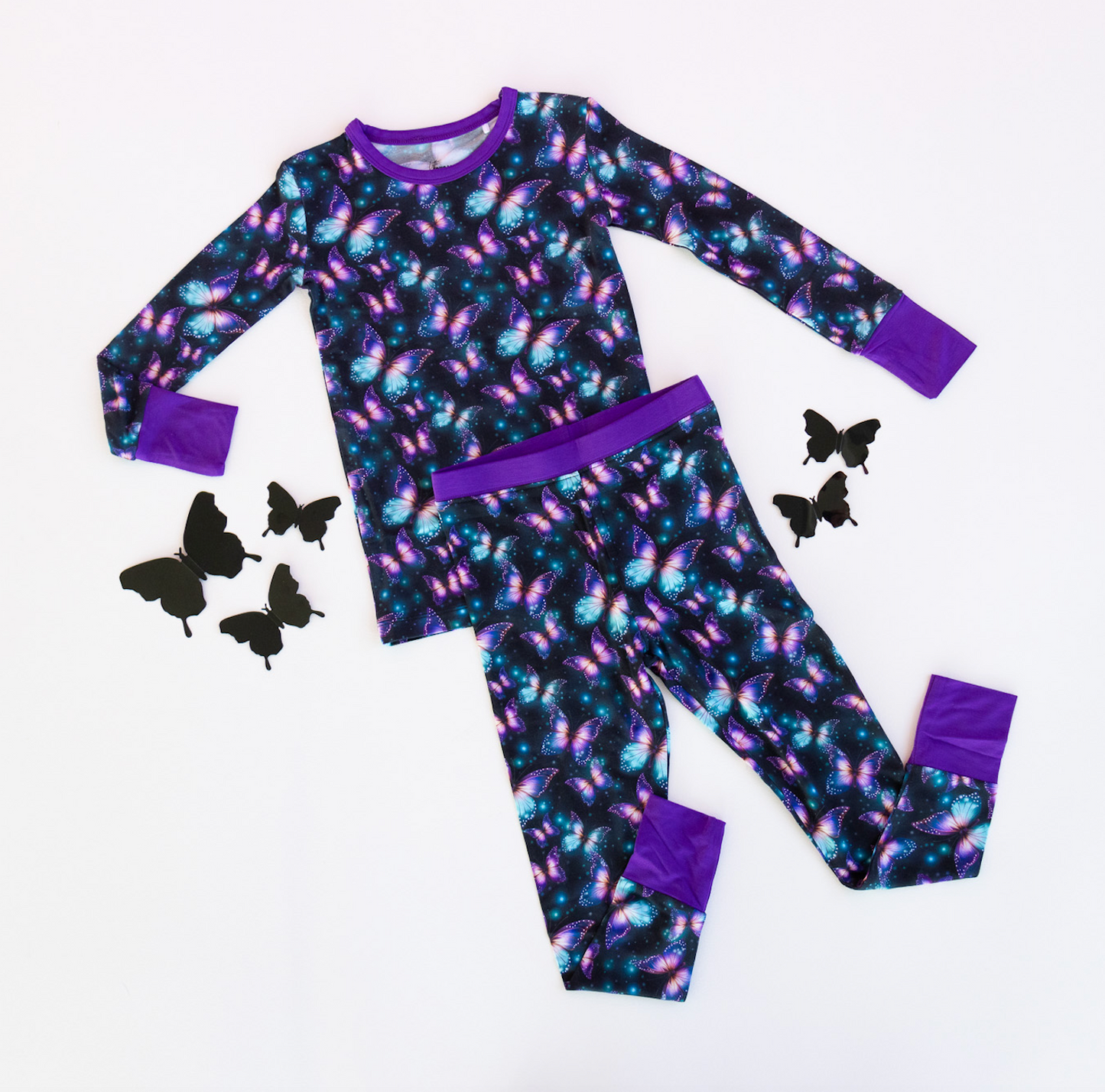 LUMINESCENT FLUTTERS  | Kid's LONG SLEEVED Two Piece Bamboo Sets | FINAL SALE