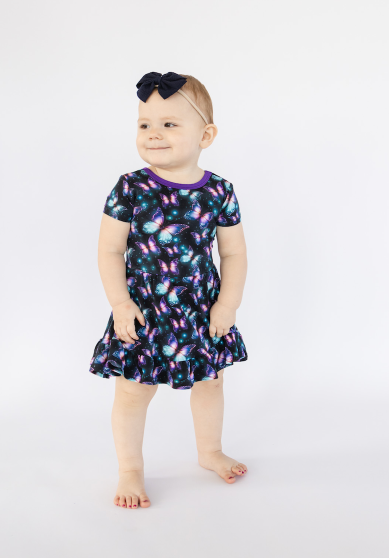 LUMINESCENT FLUTTERS  | TWIRL DRESS | READY TO SHIP