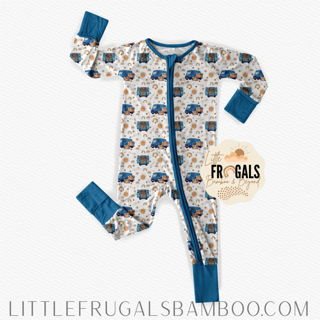 HAPPY PACKAGES | Convertible Double Zip Bamboo Rompers