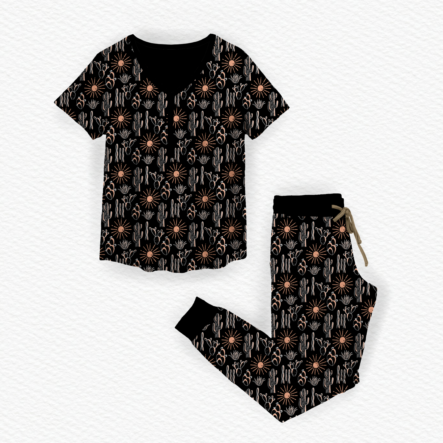 DESERT BLOSSOMS | Women's Short Sleeved Jogger Style Jams Set