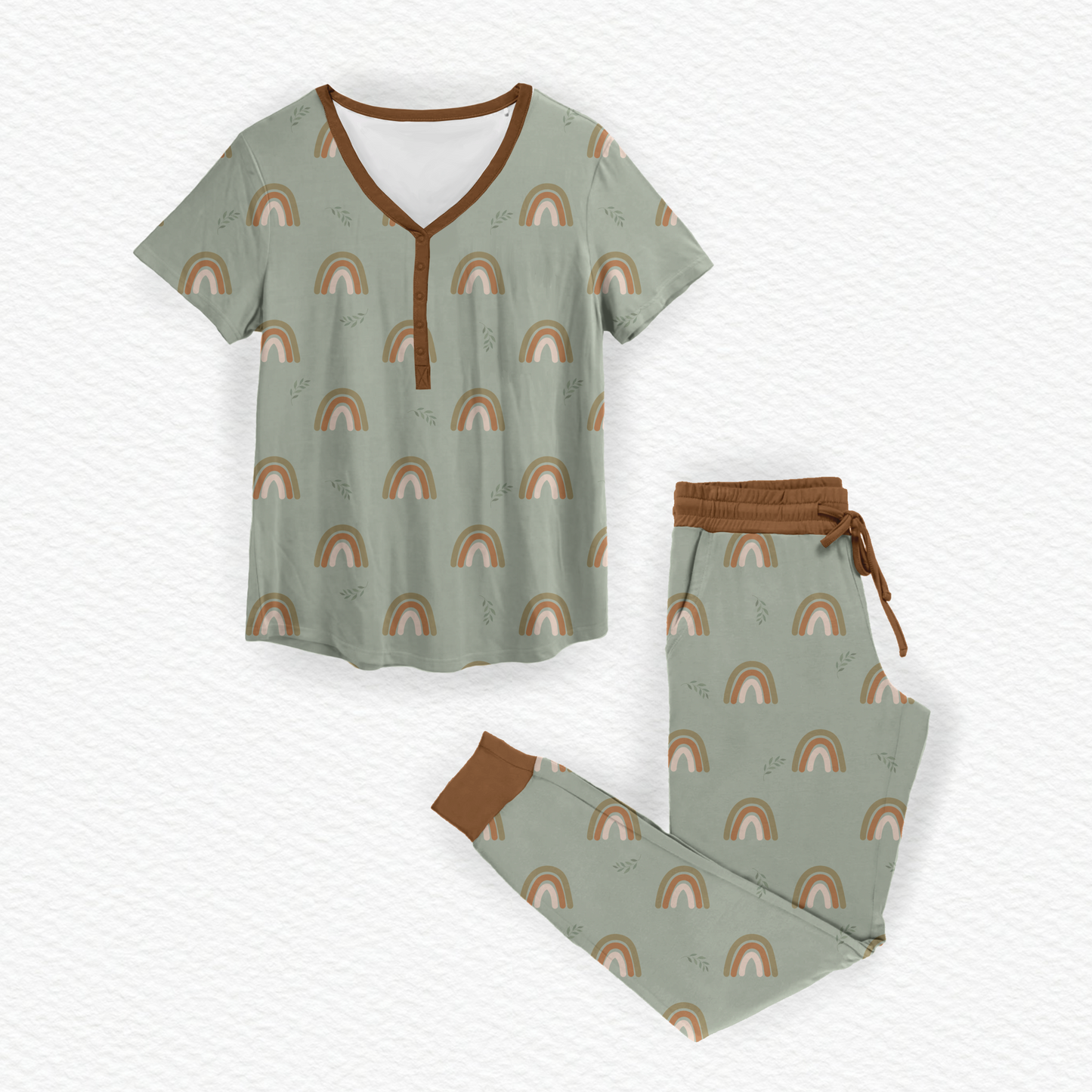 SAGE SERENITY | Women's Short Sleeved Jogger Style Jams Set